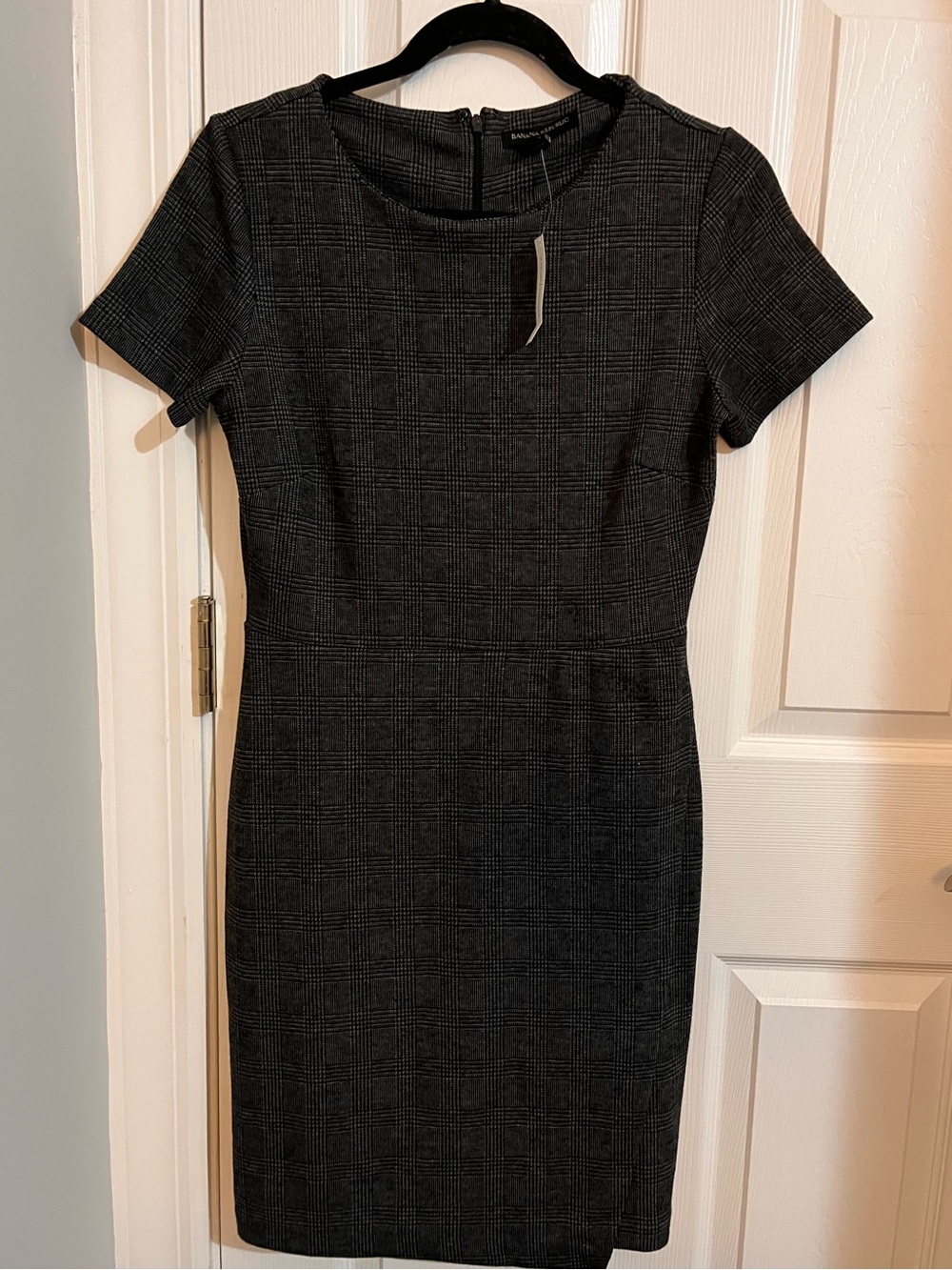 Banana Republic Black Plaid Sheath Dress